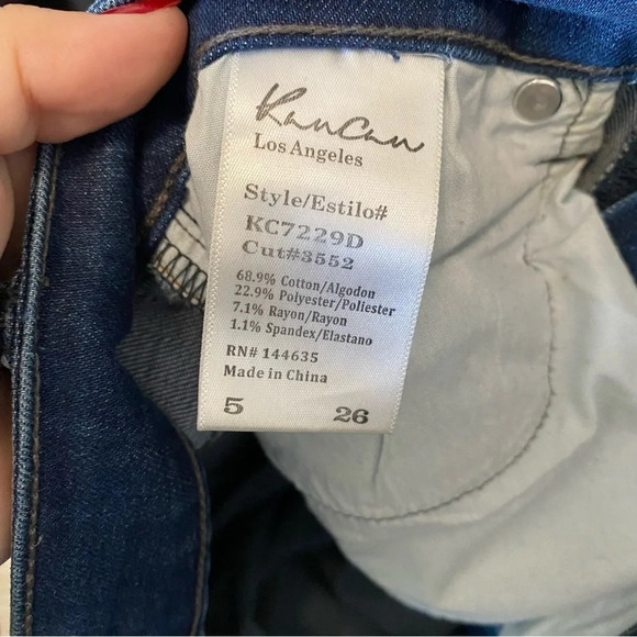 KanCan Medium Wash Blue Distressed Ripped Mid Rise Skinny Jeans Size 26/5 - Picture 11 of 12